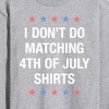 Men's - Instant Message - Matching 4Th Shirts I Don't Do Long Sleeve Graphic T-Shirt - 2 of 4