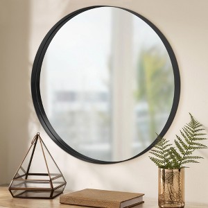 Dovelina Round Metal Framed Wall Mirror Bathroom Vanity Mirror - 1 of 4