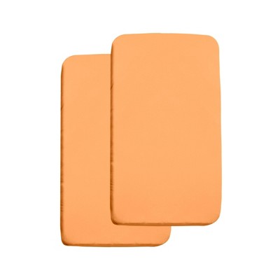 BreathableBaby All-in-One Fitted Sheet & Waterproof Cover, For 36" x 18" Cradle Mattress (2-Pack), Coral