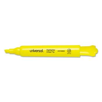 Universal Desk Highlighter Chisel Tip Fluorescent Yellow 36/Pack 08866