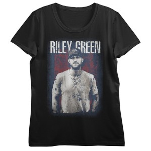 Riley Green Photo Art Women's Black Crew Neck Short Sleeve T-shirt - 1 of 4