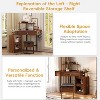 Racxily Vanity Desk with Power Outlet and Storage Cushioned Stool, Vanity Table with Removable Side Cabinet, Dressing Table for Bedroom - 4 of 4