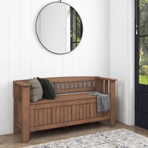 WyndenHall Normandy Solid Wood Entryway Storage Bench - 1 of 4