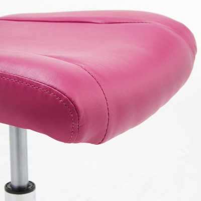 Pink Faux Leather Mesh Swivel Task Chair