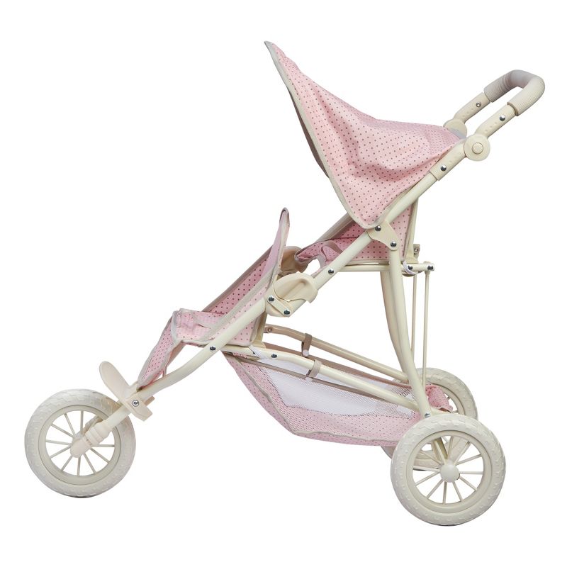 Olivia&#39;s Little World Double Jogging-Style Pram for Baby Dolls Pink/Gray, 5 of 12