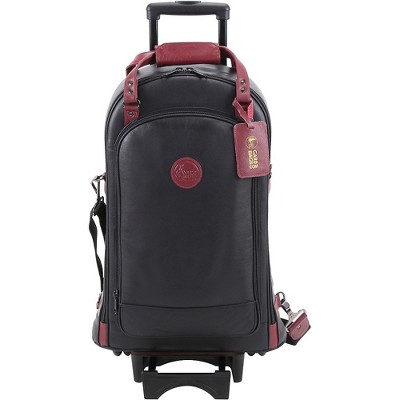 Gard Triple Trumpet Wheelie Black Leather with Burgundy Leather Trim