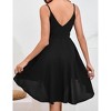 Womens V Neck Dress Spaghetti Strap Sleeveless Wrap Ruffle Hem Dress - 4 of 4