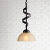 Franklin Iron Works Oil Rubbed Bronze Mini Pendant Light 7" Wide Farmhouse Industrial Rustic Amber Glass Bowl Shade for Dining Room Kitchen Island - 2 of 4
