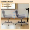 Wide Desk Chair, Criss Cross Chair with Rocking Function & Adjustable Height, Comfy Swivel Armless Chair - 3 of 4
