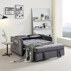 VASIP "55.5" Wide Twins Pull Out Sleeper Sofa Bed - Khaki Velvet Upholstered Convertible Couch for Small Spaces - 3 of 4