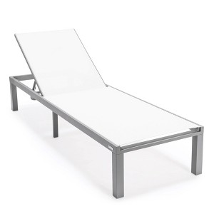 LeisureMod Marlin Patio Sling Chaise Lounge Chair in Grey Aluminum - 1 of 4