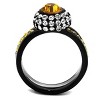 Slickblue Halo Topaz Synthetic Crystal Ring, Two-Tone IP Black Stainless Steel, Women’s Round Fashion Ring, Sizes 5-10 - 3 of 4