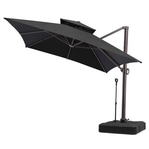 Pellebant 10'x13' Patio Cantilever Umbrella Double Top Design UV30+ Fabric High Strength Aluminum Pole with 360° Rotation 5 Height Settings - 1 of 4