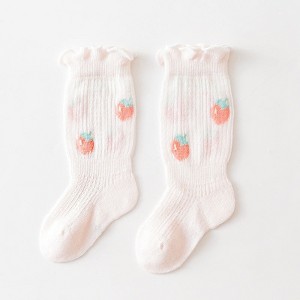 MyKids-Usa Baby Girl Floral Print Pattern Mesh Breathable High Tube Socks - 1 of 4