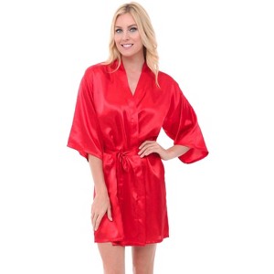 Women's Classic Satin Robe - 1 of 3