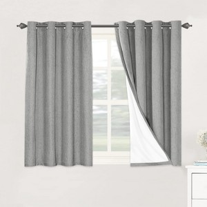 H.Versailtex Linen 100% Blackout Curtains Thermal Insulated Linen Drapes, Grommet White Liner Sold of 2 Panels - 1 of 4