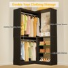 Besiost Corner Closet System with Shelf, Freestanding Closet Organizer with 2 Hanging Rods - 2 of 4