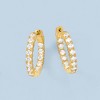 Ross-Simons 3.00 ct. t.w. CZ Inside-Outside Hoop Earrings in 14kt Gold Over Sterling - 3 of 4