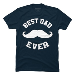 Men's Design By Humans Best Dad Ever Mustache By sukhendu12 T-Shirt - 1 of 2