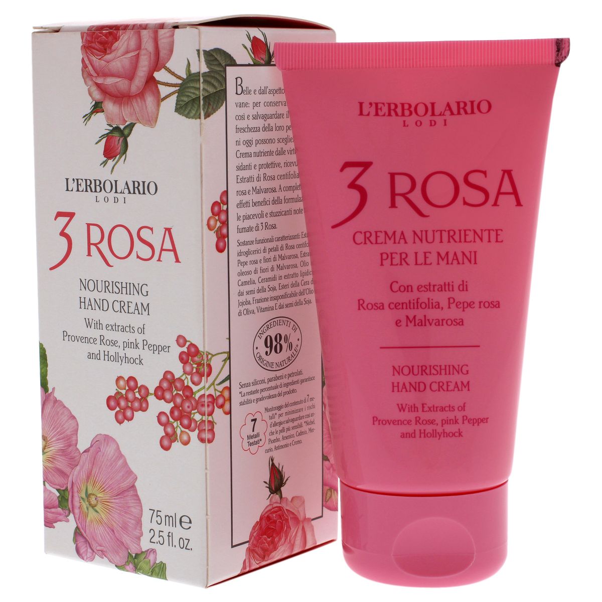 L'Erbolario 3 Rosa Nourishing Hand Cream - Hand Cream for Dry Skin - 2.5 oz - thumbnail 3