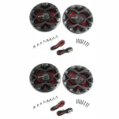 4) New BOSS CH6520 6.5" 2-Way 500W Car Coaxial Audio Speakers Stereo Red 6 1/2"