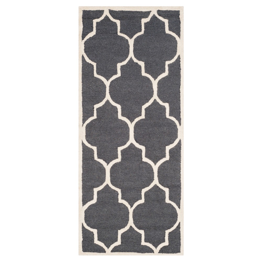 2'6inx6' Aleander Rug II Dark Gray/Ivory - Safavieh