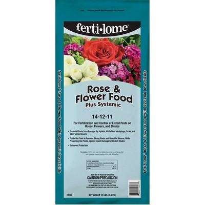 Fertilome Rose & Flower Food Plus Systemic, 14-12-11, 15lbs