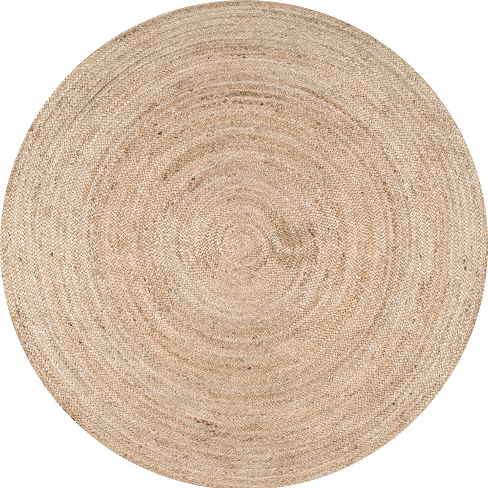 10' Round Hand Woven Rigo Jute Area Rug Natural - nuLOOM