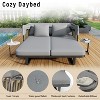 Whisen Outdoor Patio Daybed Rattan Daybed Outdoor Sunbed with Detachable Pillows - 3 of 4