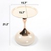 Small Round Martini Side Table,Modern Metal Accent Table with Artistic Mermaid Tail Base for Living Room-Baofuwish - 4 of 4