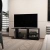 Syemin TV Stands and Consoles Sleek TV Rack Black Open Storage Fits Modern Living Rooms Adds Bold Vibe, Black, 49.61"*15.35"*3.15" - 2 of 4