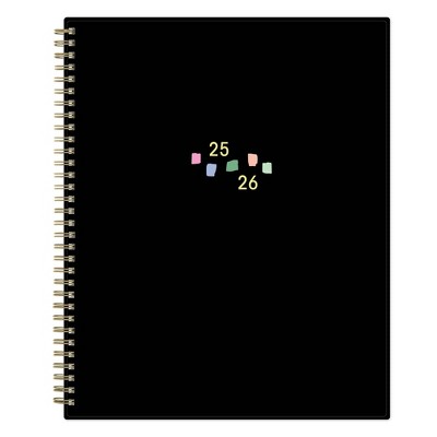 Blue Sky Brook Gossen Planner Clear PET 8.5"x11" Weekly/Monthly Wirebound (12 Month) Solid Black Blue Font July 2025 to June 2026