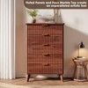 Fluted Dresser for Bedroom with 5 Deep Drawers, 47.2" Tall Chest of Drawers, Curved Profile Design - 4 of 4