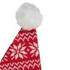 Northlight 17" Red and White Nordic Snowflake and Striped Santa Hat With Pom Pom - 3 of 3