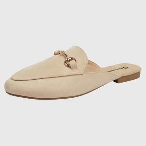 Alpine Swiss Erin Womens Flat Mules Loafers Round Toe Blackless Slide on Shoes - 1 of 4