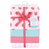 Hudson Baby Infant Girl Cotton Flannel Receiving Blankets, Strawberry, One Size - 2 of 4