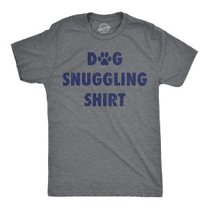 Mens Funny T Shirts Dog Snuggling Shrit Sarcastic Puppy Lovers Graphic Tee For Men - Crazy Dog Men's T Shirt - 1 of 4