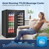 Tylza 24 Inch Wine and Beverage Refrigerator, Dual Zone Wine Beverage Cooler 24" with French Door, Holds 20 Bottles and 88 Cans, Black - 3 of 4