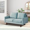 Velvet Loveseat Mid-Century Modern Sofa Tufted Couch with Wooden Legs for Living Room - 2 of 4