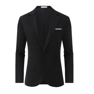 Coolmee Mens Blazers Slim Fit Business Casual Sport Coat One Button Travel Blazer Lightweight Suit Jacket with Pockets - 1 of 4