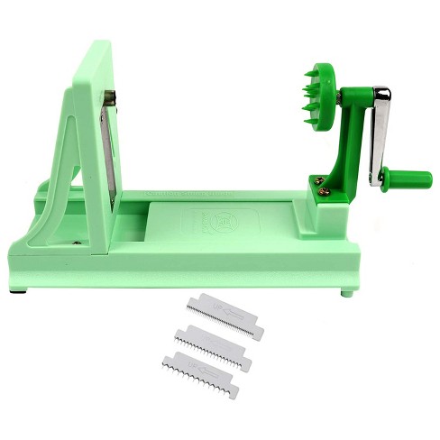 Vollum Japanese Turning Vegetable Spiral Slicer with 1 Straight-Edged Blade and 3 Serrated Blades