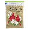 Home & Garden Burlap Cardinal Friends Flag  -  One Garden Flag 18 Inches -  Applique Embroidered  -  4321Fm  -  Polyester  -  Red - 3 of 3