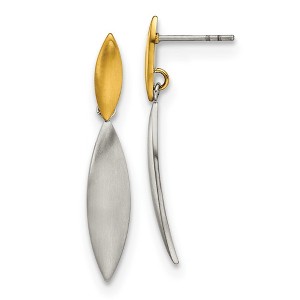 Chisel Stainless Steel Brushed Yellow IP-plated Dangle Earrings - 1 of 4
