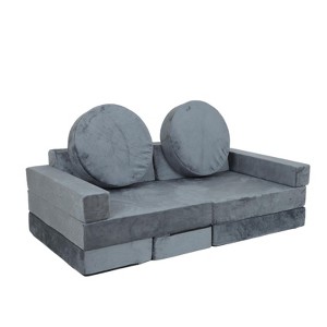 VYNXARIA Gray 14 - Piece Foldable Foam and Floor Mats Modular Game Sofa for Little Ones - Enhance Creativity! - 1 of 4