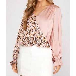 Women's Split satin top - SHE + SKY - 1 of 4