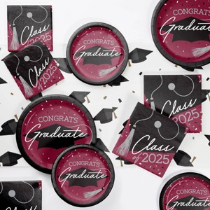 Creative Converting 2025 Graduate School Spirit Burgundy Tableware Kit 18ct - 1 of 4
