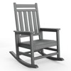 Rocking Chair, All Weather HDPE Plastic Patio Rocker Chair with Wide Armrests, Classic Fire Pit Chair for Porch, Deck, Lawn, Garde - 3 of 4