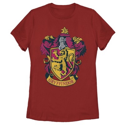 Women's Harry Potter Gryffindor Ornate Crest T-shirt - Red - Small : Target