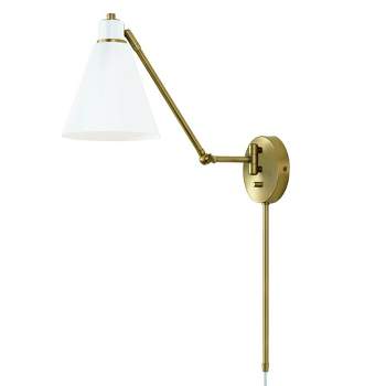 Capital Lighting Bradley 1 - Light Swing Arm Lamp in  Aged Brass/White