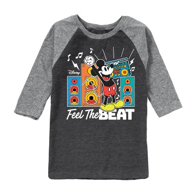 Boys' - Disney - Mickey Feel The Beat Raglan Graphic T-Shirt